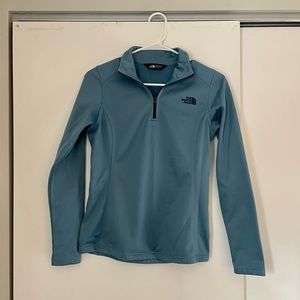 Light Blue North Face Quarter Zip Pullover